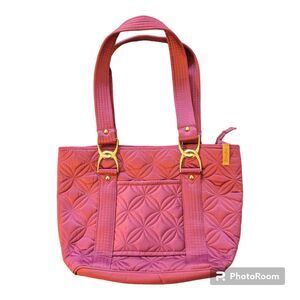 Donna Sharp Quilted Handbag Purse Magenta With Gold Hardware